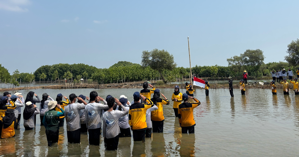 Upacara Bendera di Lumpur Mangrove, Cara Unik KeSEMaT Rayakan Kemerdekaan