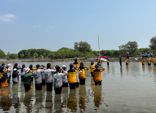 Upacara Bendera di Lumpur Mangrove, Cara Unik KeSEMaT Rayakan Kemerdekaan