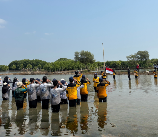 Upacara Bendera di Lumpur Mangrove, Cara Unik KeSEMaT Rayakan Kemerdekaan
